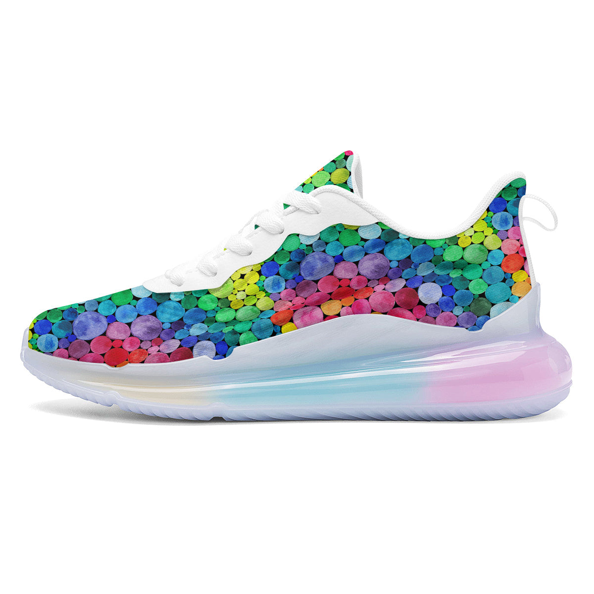 Rainbow Watercolor Print Pattern Running Sneakers-grizzshop