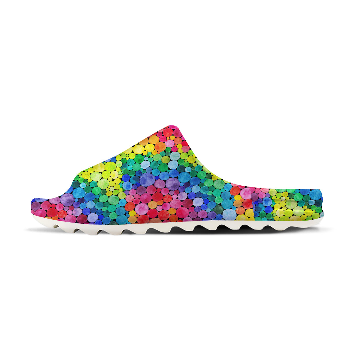 Rainbow Watercolor Print Pattern Sandals-grizzshop