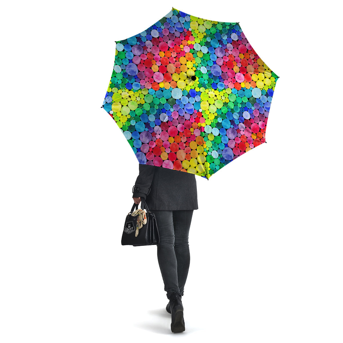 Rainbow Watercolor Print Pattern Umbrella-grizzshop