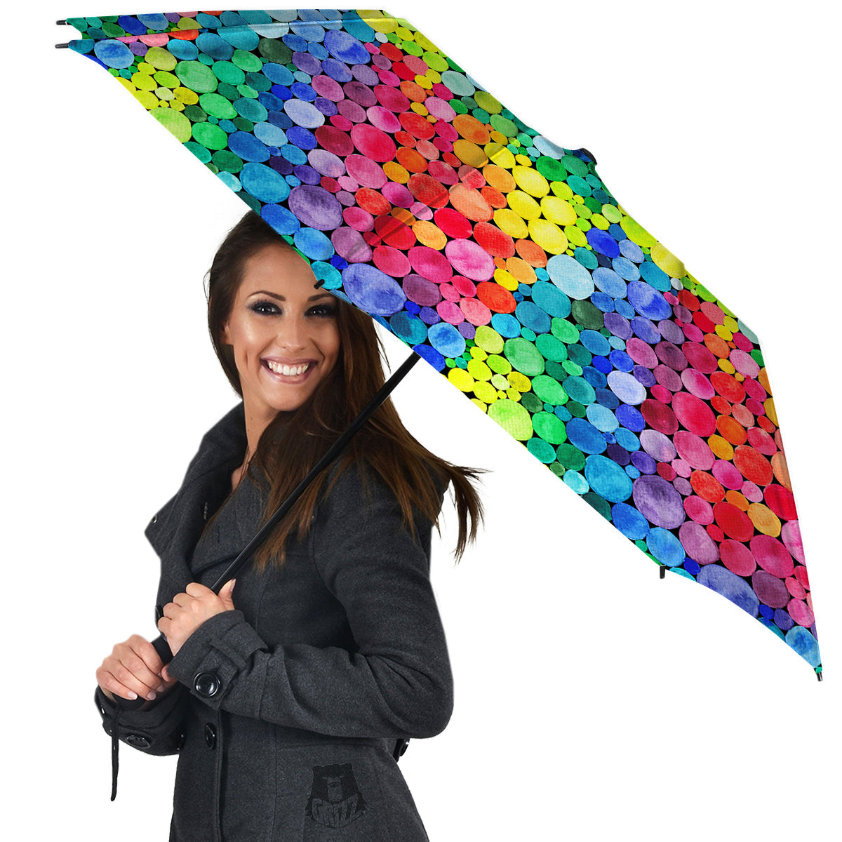 Rainbow Watercolor Print Pattern Umbrella-grizzshop