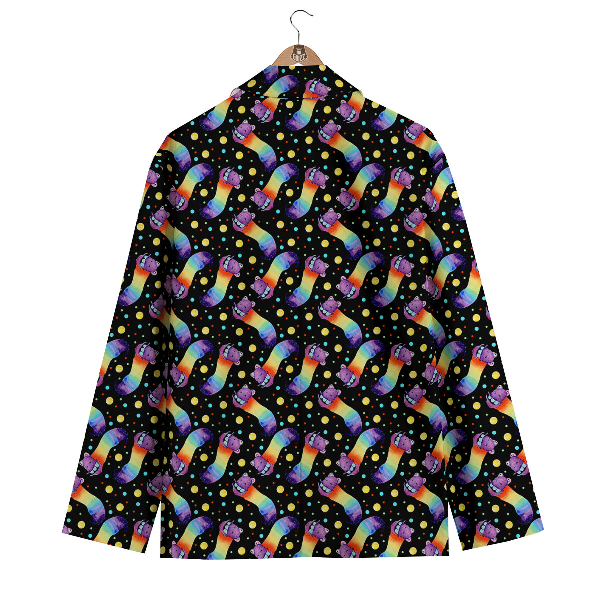 Rainbow Worm Print Pattern Men's Blazer-grizzshop