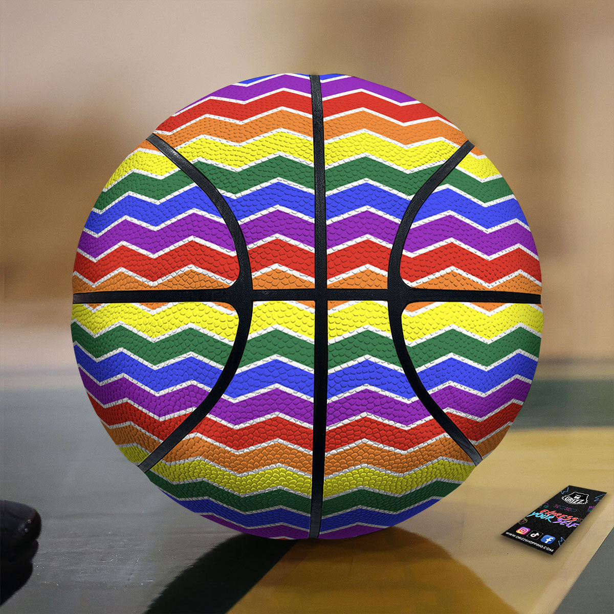 Rainbow Chevron LGBT Pride Print Pattern Basketball