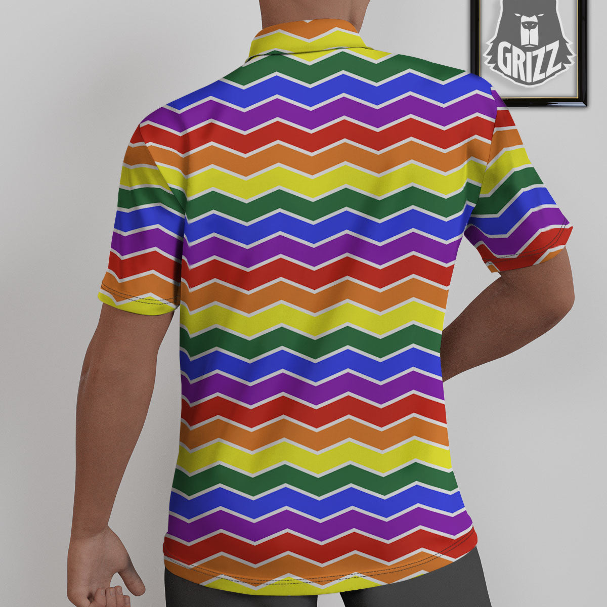 Rainbow Chevron LGBT Pride Print Pattern Untucked Shirts-grizzshop