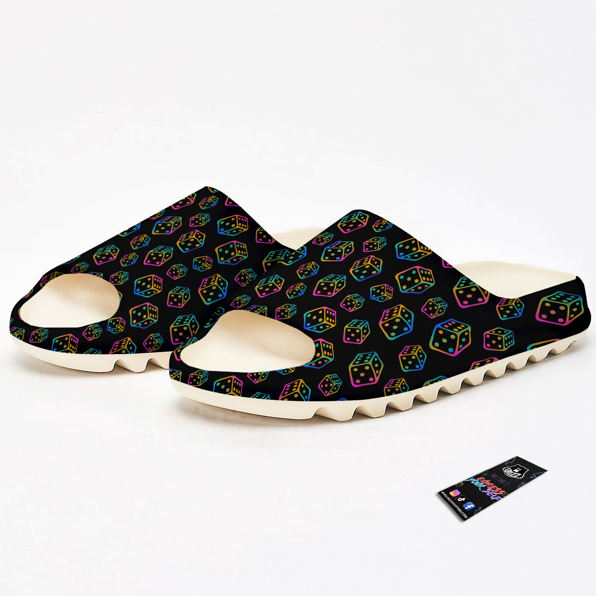 Rainbow Dice Print Pattern Sandals-grizzshop