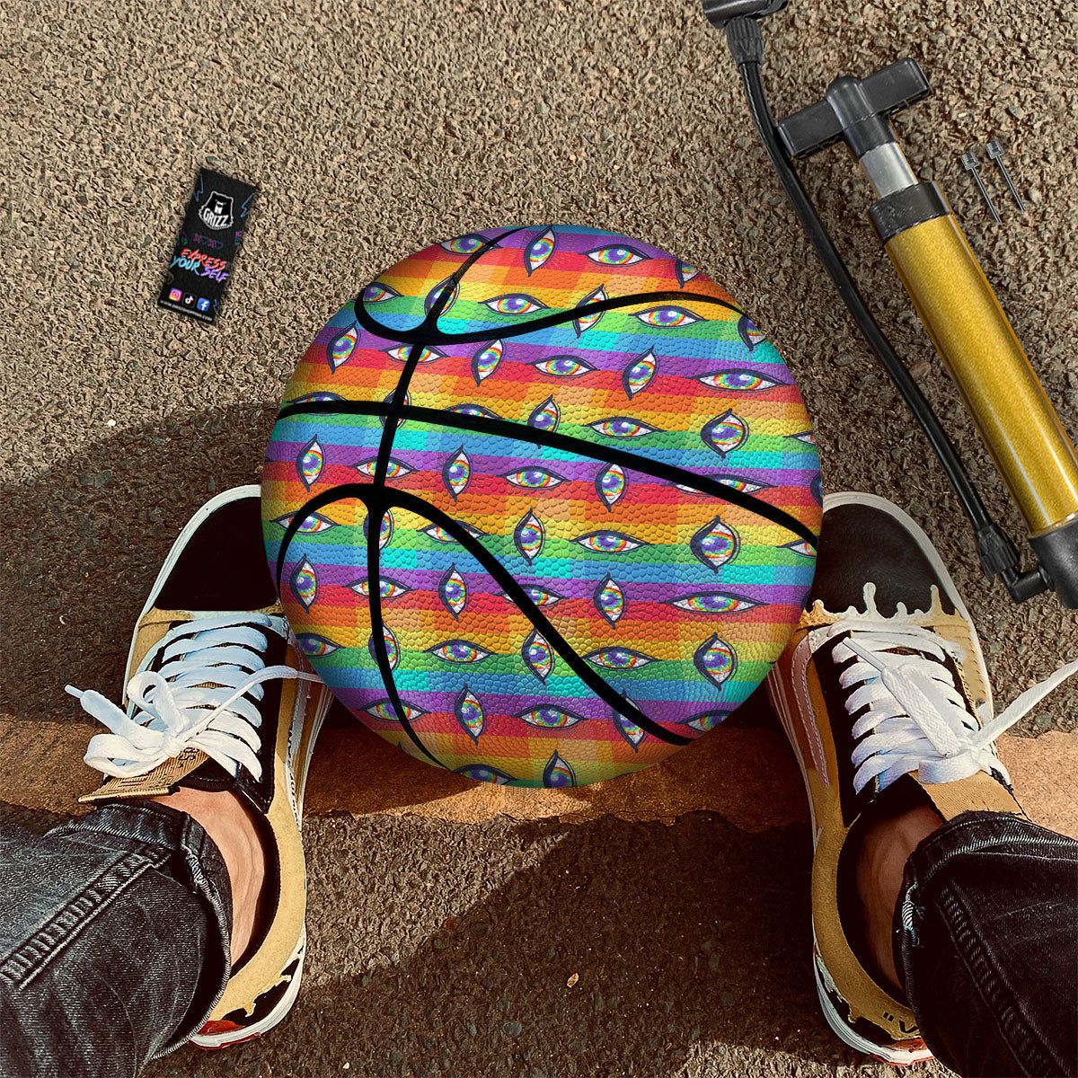 Rainbow Eyes LGBT Pride Print Pattern Basketball