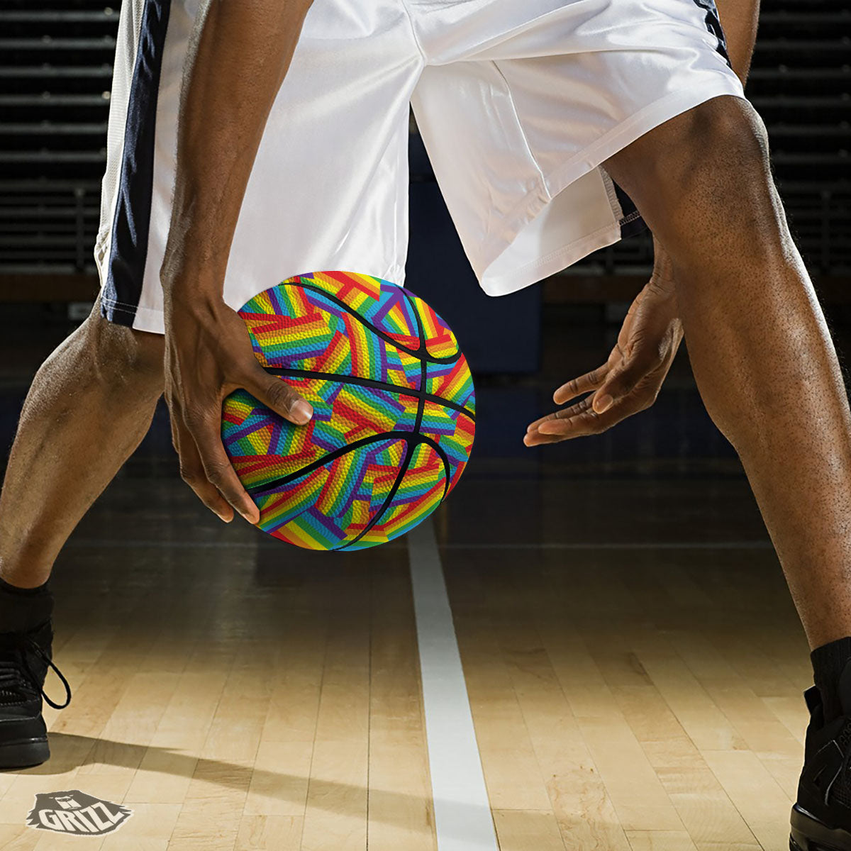 Rainbow Flag LGBT Pride Pattern Basketball