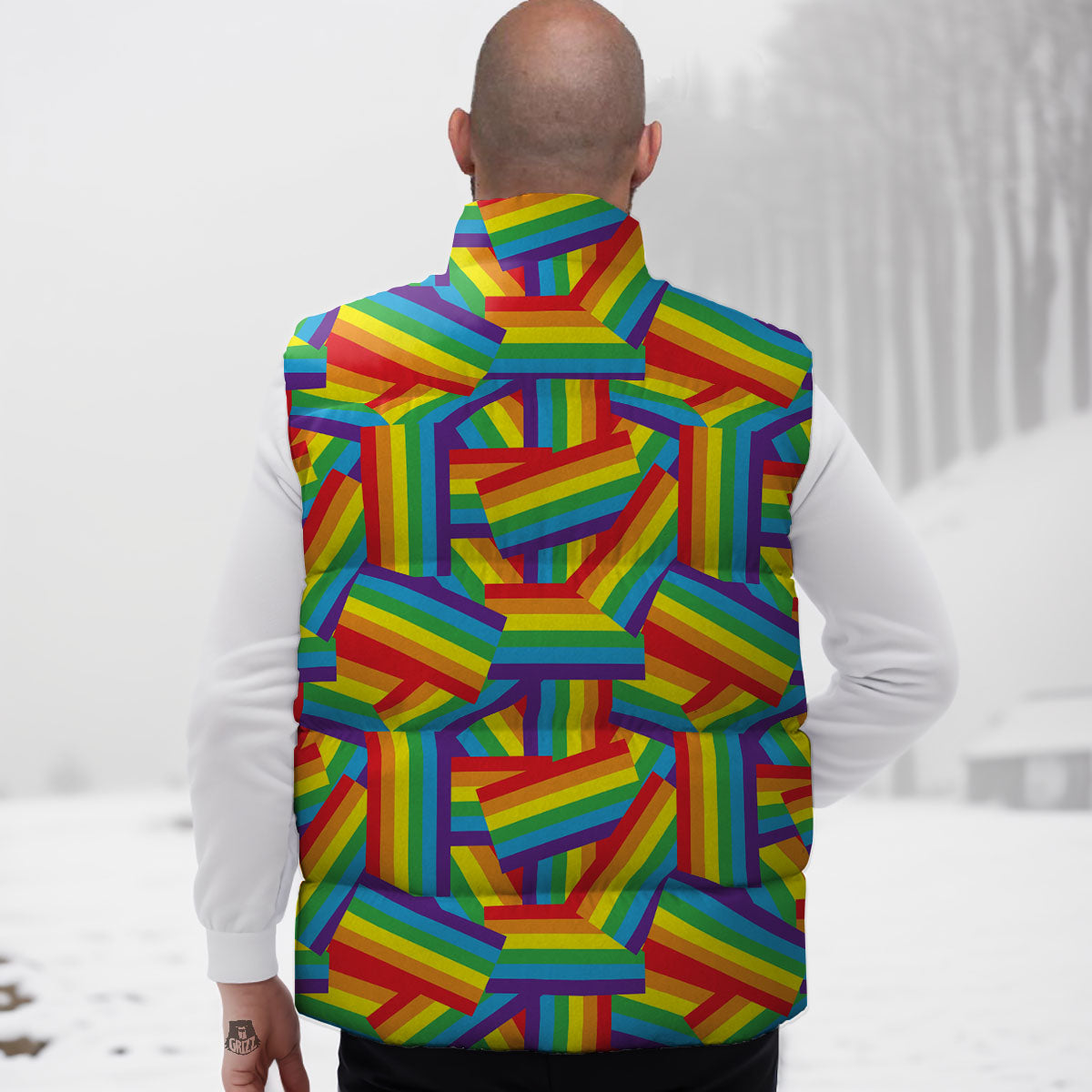 Rainbow Flag LGBT Pride Pattern Down Vest