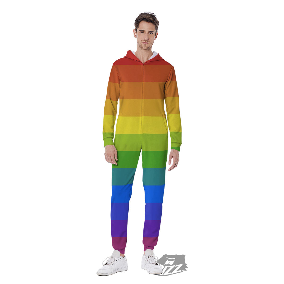 Rainbow Flag LGBT Pride Print Men's Jumpsuit-grizzshop