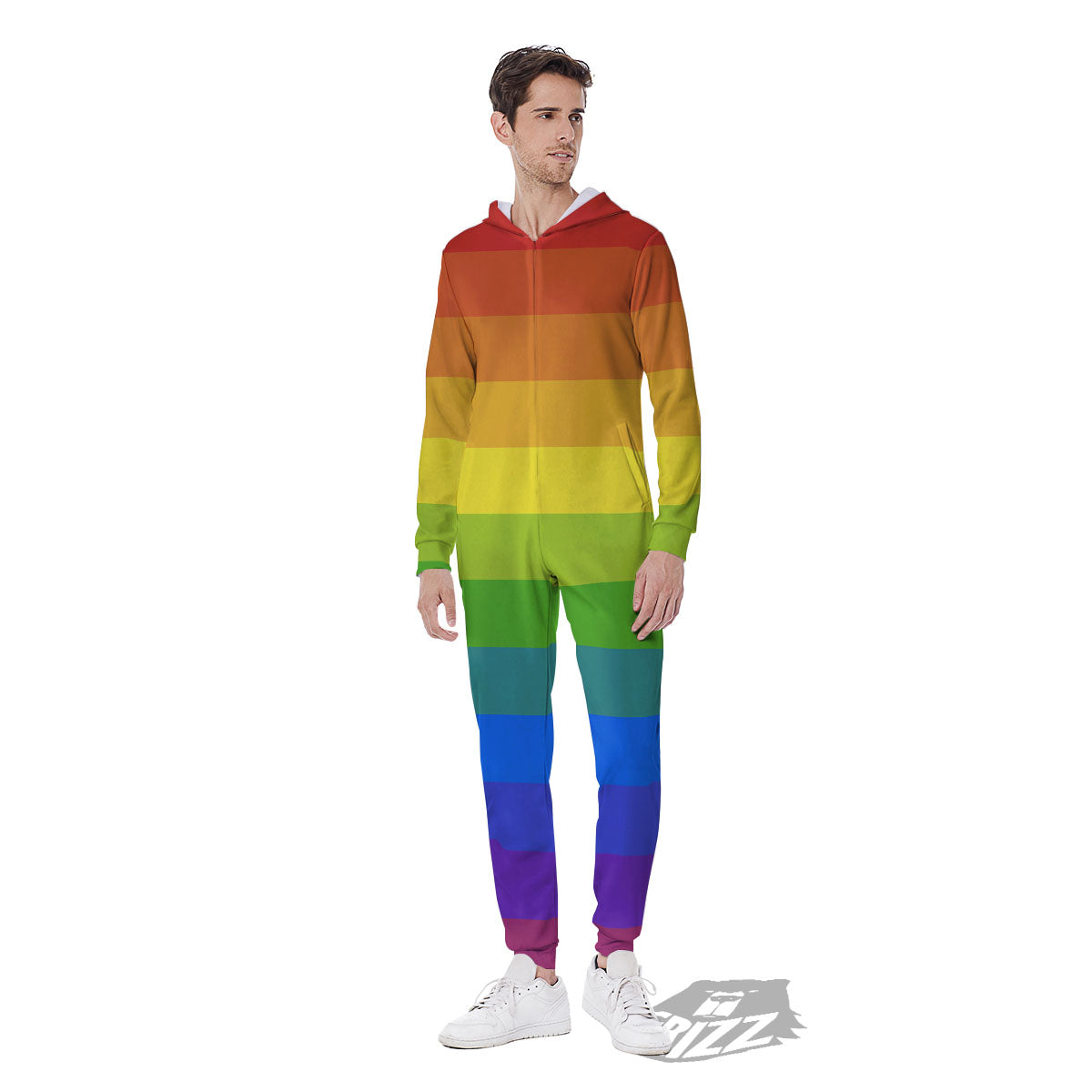 Rainbow Flag LGBT Pride Print Men's Jumpsuit-grizzshop