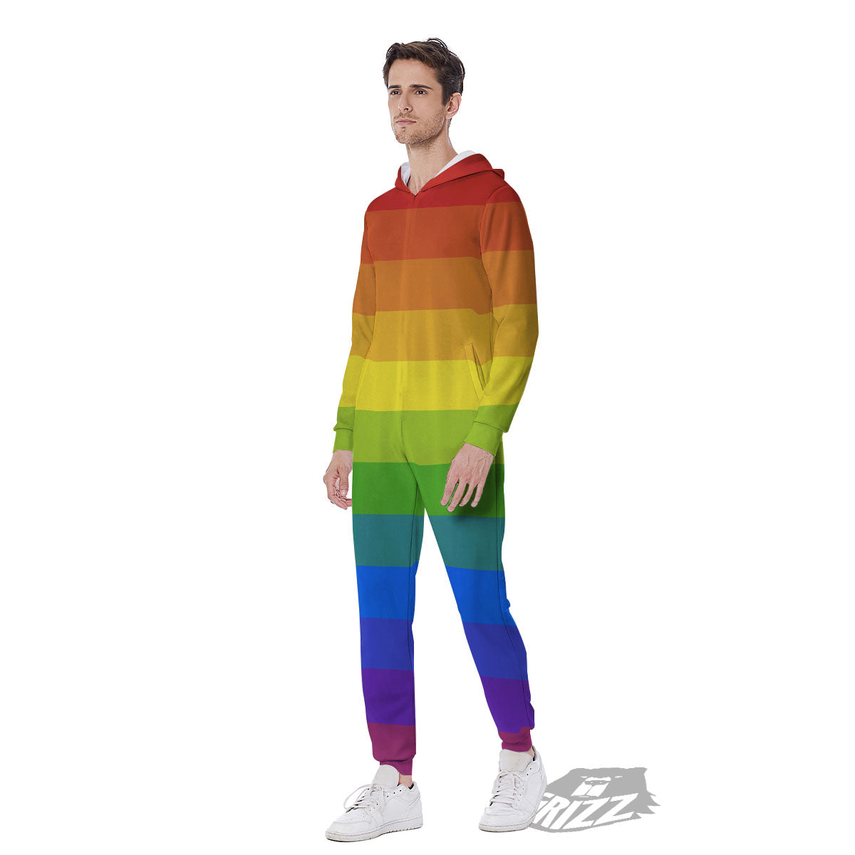 Rainbow Flag LGBT Pride Print Men's Jumpsuit-grizzshop