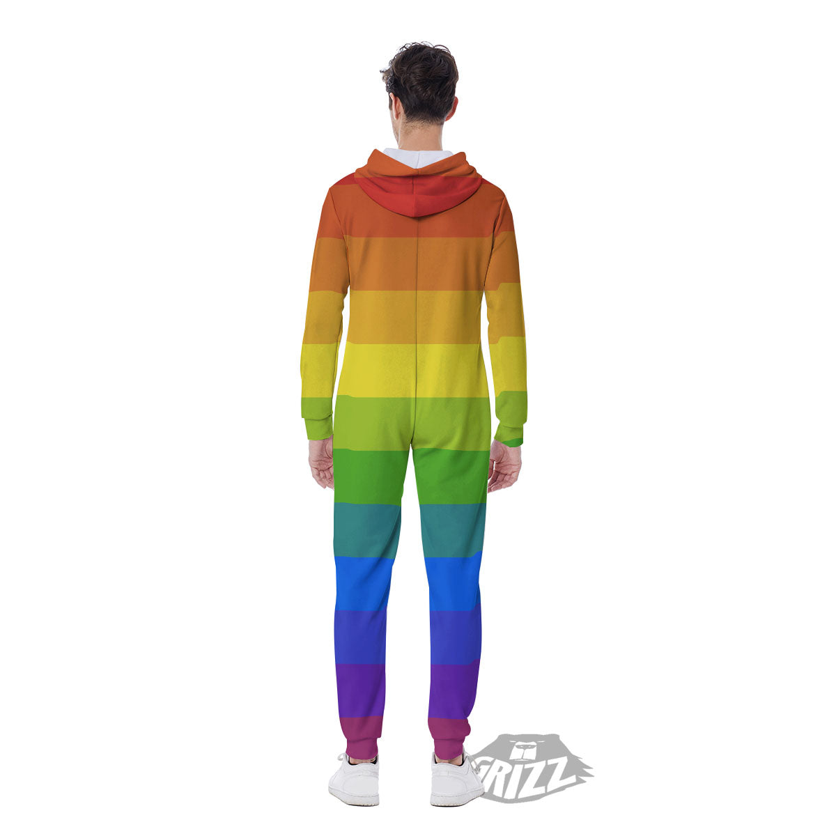 Rainbow Flag LGBT Pride Print Men's Jumpsuit-grizzshop