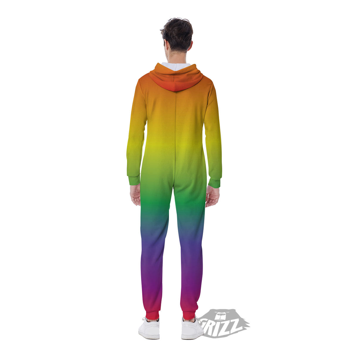 Rainbow Gradient LGBT Pride Print Men's Jumpsuit-grizzshop