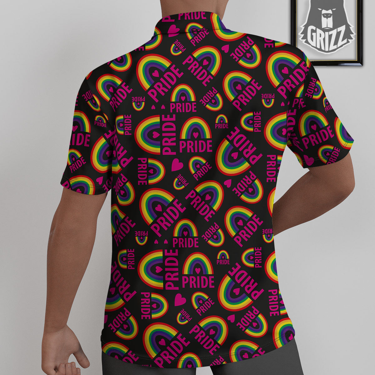 Rainbow Heart LGBT Pride Print Pattern Untucked Shirts-grizzshop