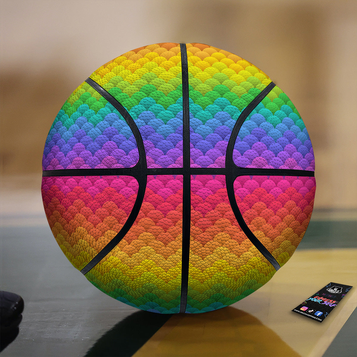 Rainbow Light Blobs Print Pattern Basketball