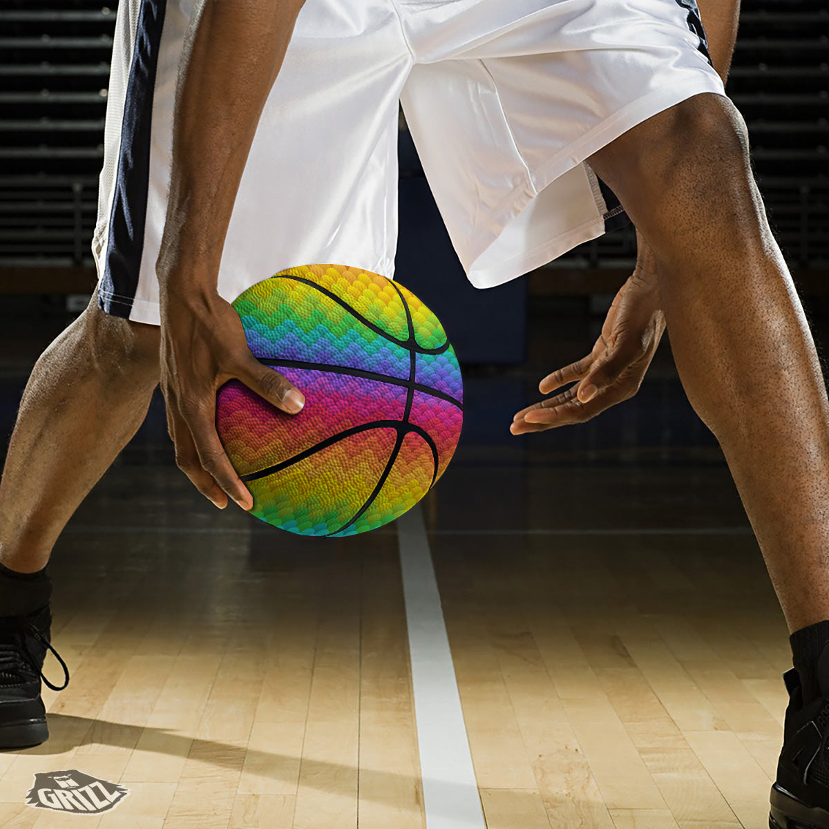 Rainbow Light Blobs Print Pattern Basketball