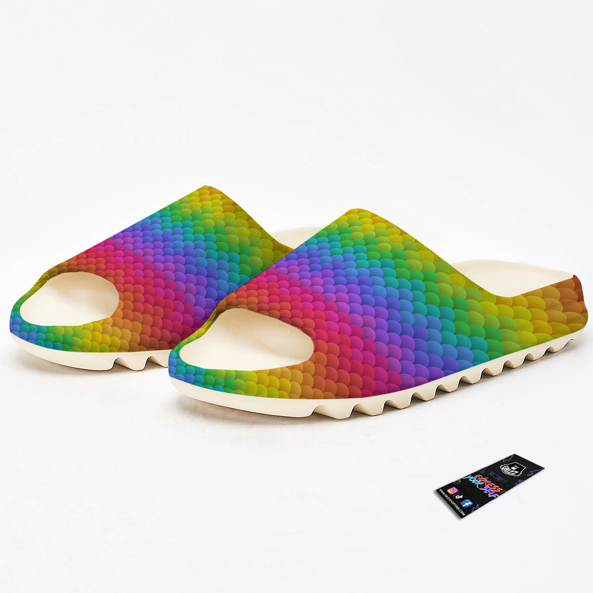Rainbow Light Blobs Print Pattern Sandals-grizzshop