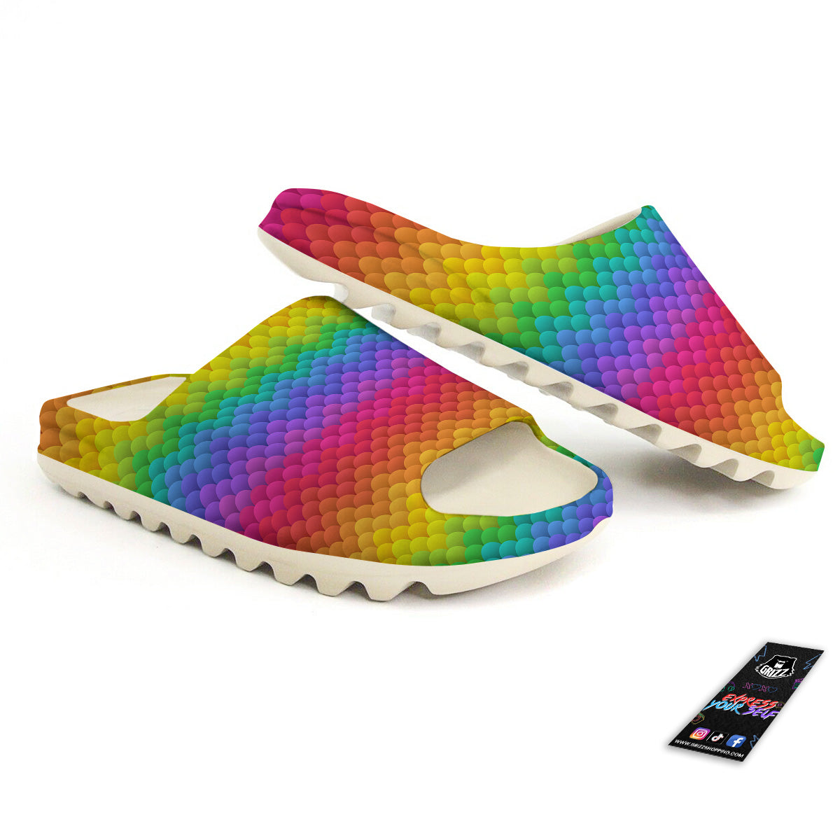 Rainbow Light Blobs Print Pattern Sandals-grizzshop