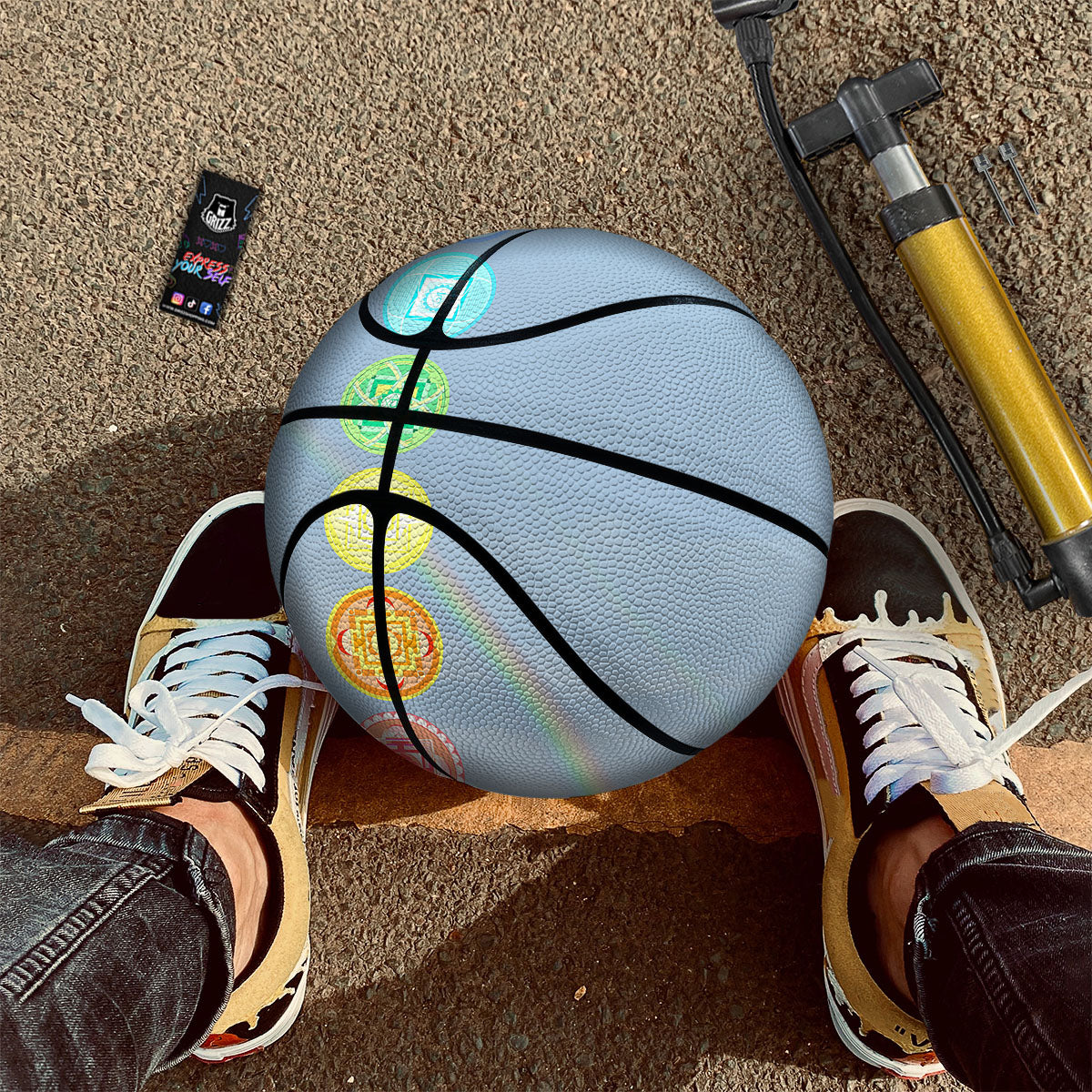 Pyramid Synthwave Print Basketball