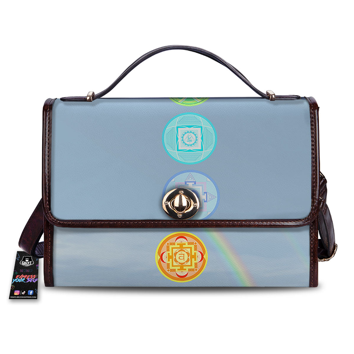 Rainbow Of Life Seven Chakras Print Women's Satchel Bag