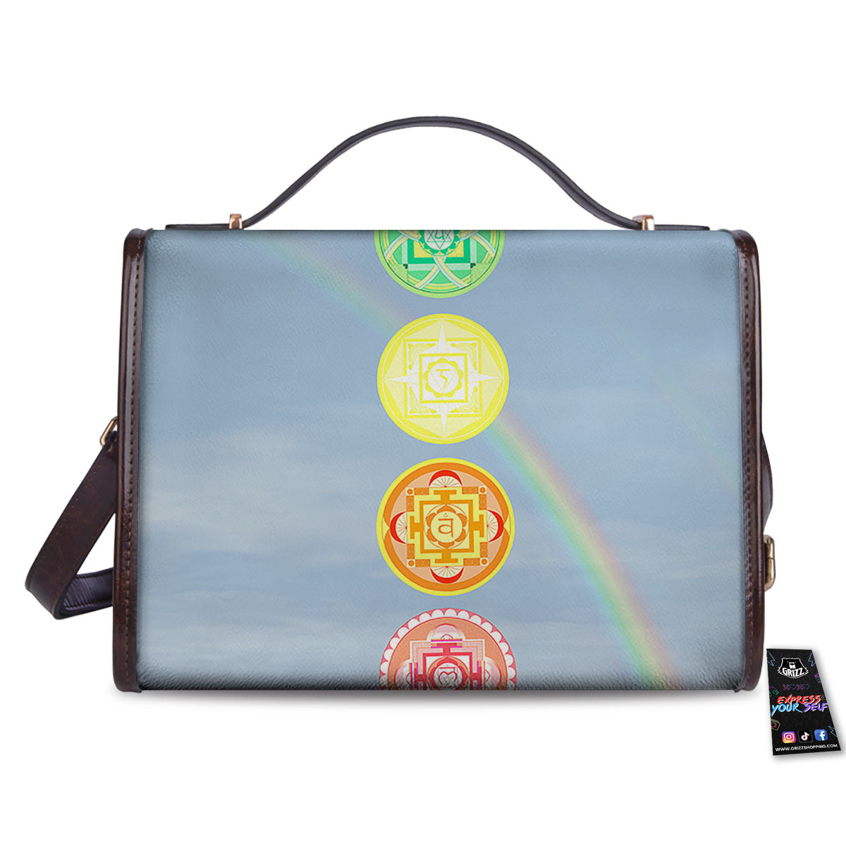 Rainbow Of Life Seven Chakras Print Women's Satchel Bag