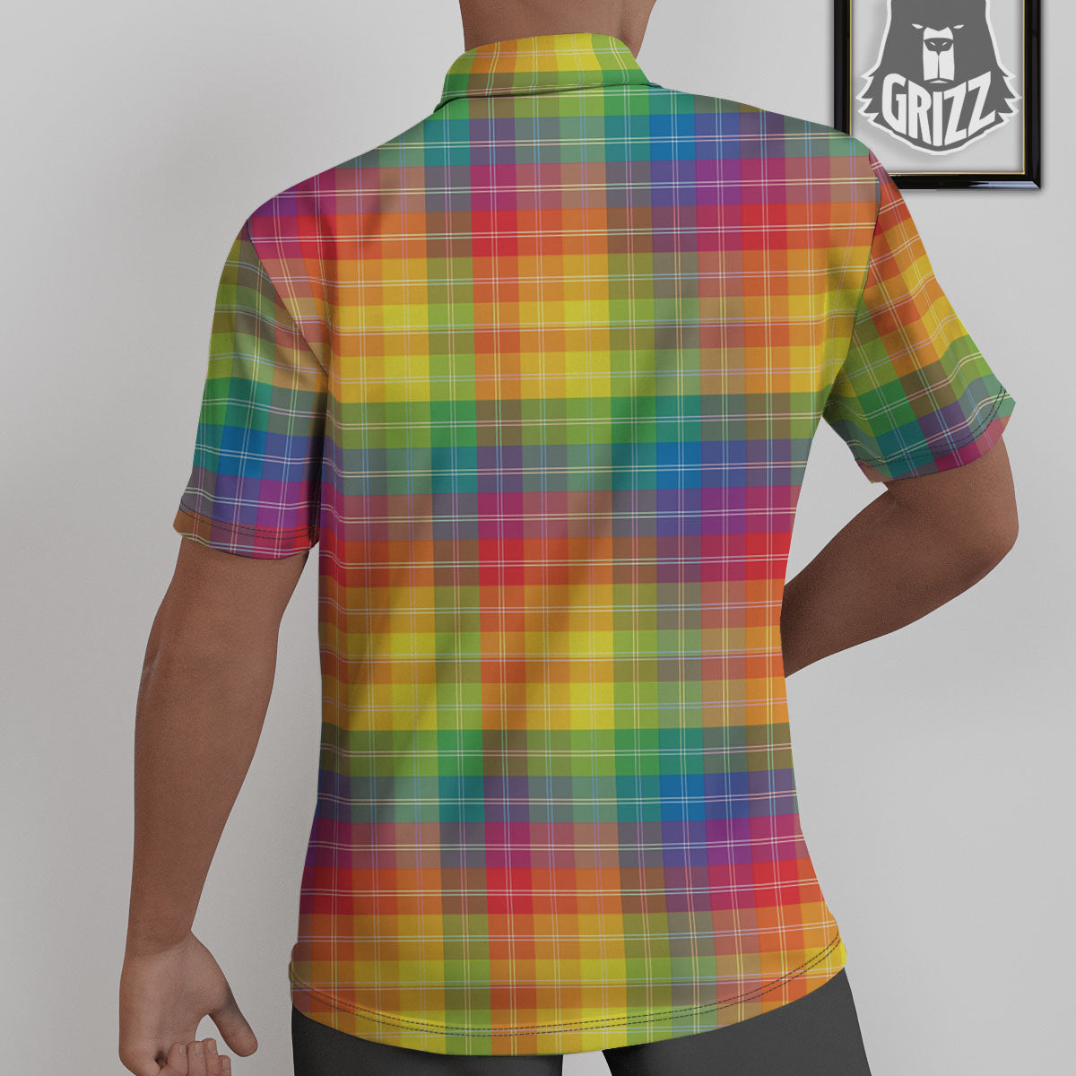 Rainbow Plaid LGBT Pride Print Pattern Untucked Shirts-grizzshop