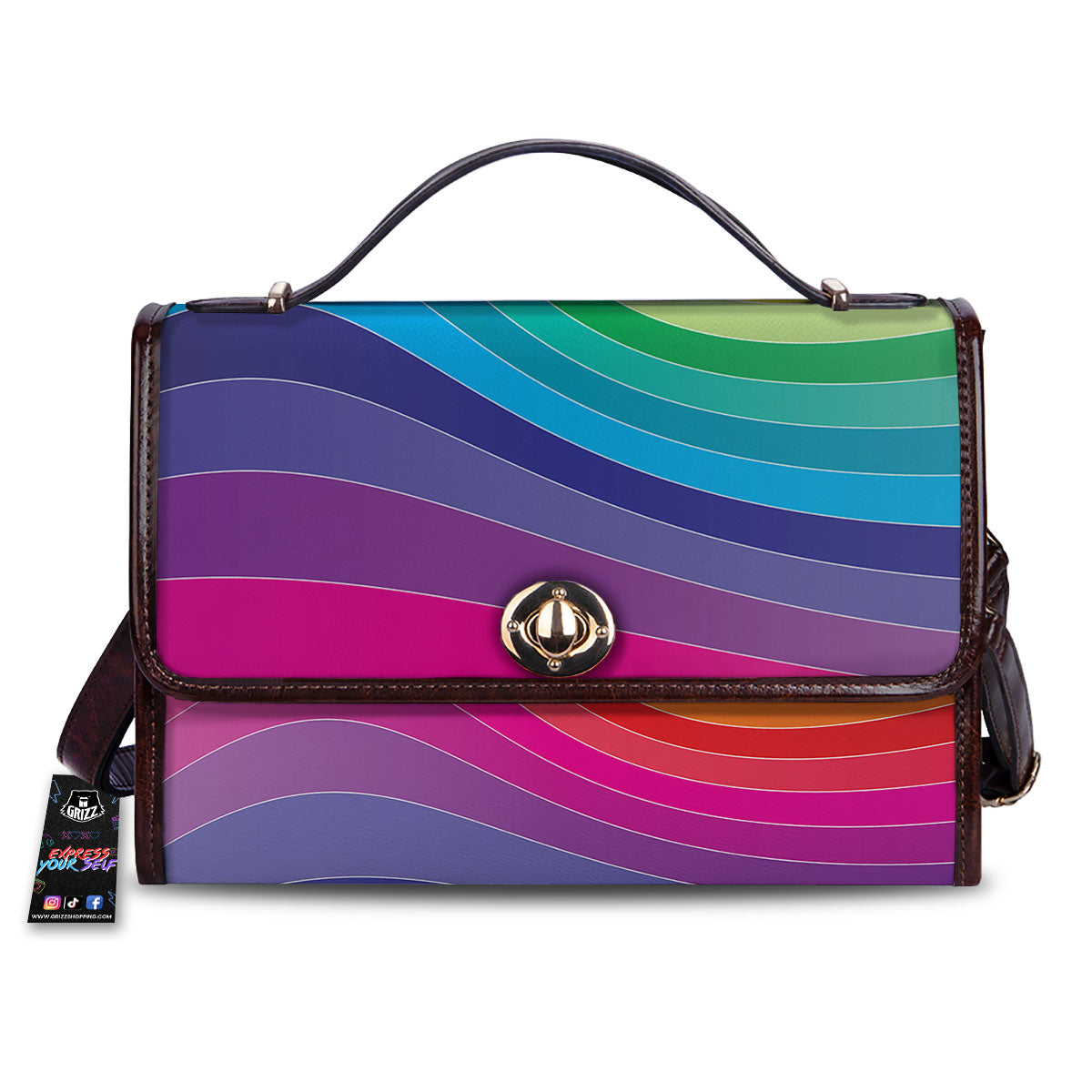 Rainbow Print Women's Satchel Bag