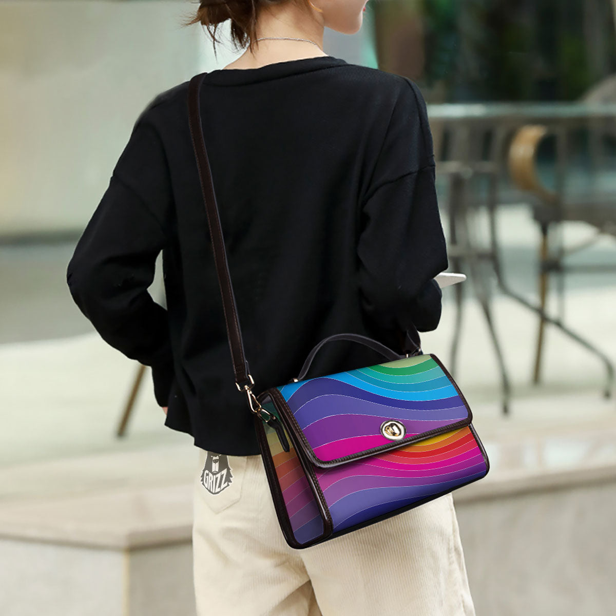 Rainbow Print Women's Satchel Bag