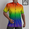 Rainbow Rays LGBT Pride Print Untucked Shirts-grizzshop