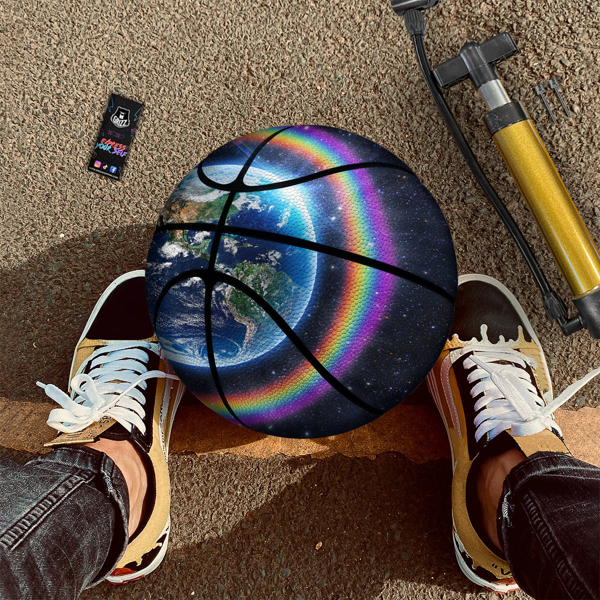 Rainbow The Earth Print Basketball