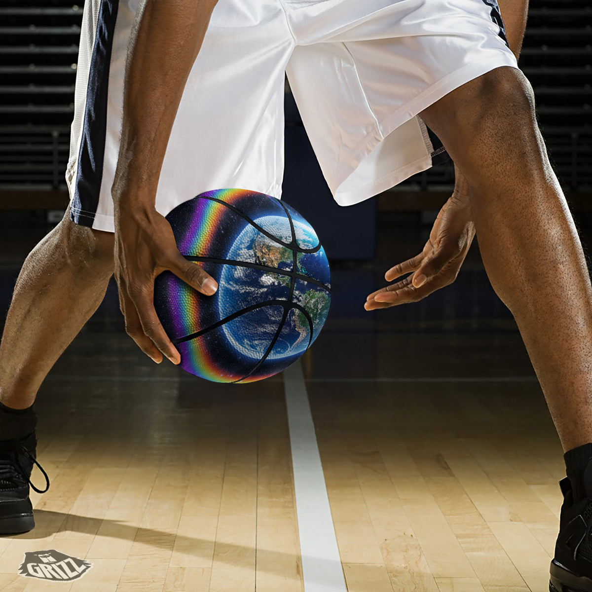 Rainbow The Earth Print Basketball