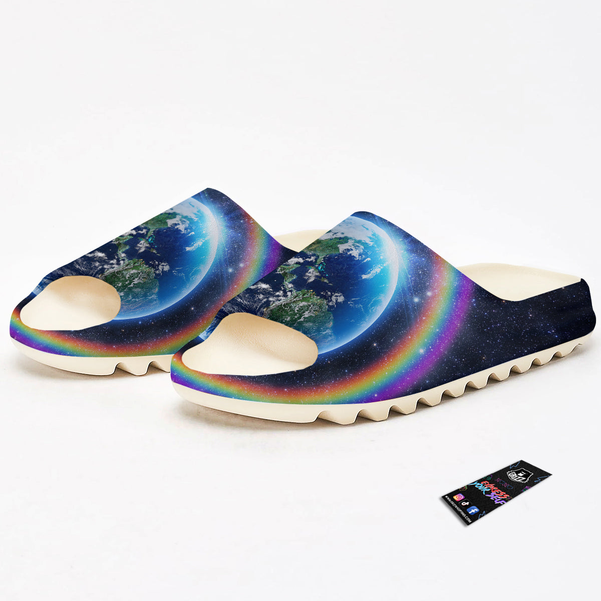 Rainbow The Earth Print Sandals-grizzshop