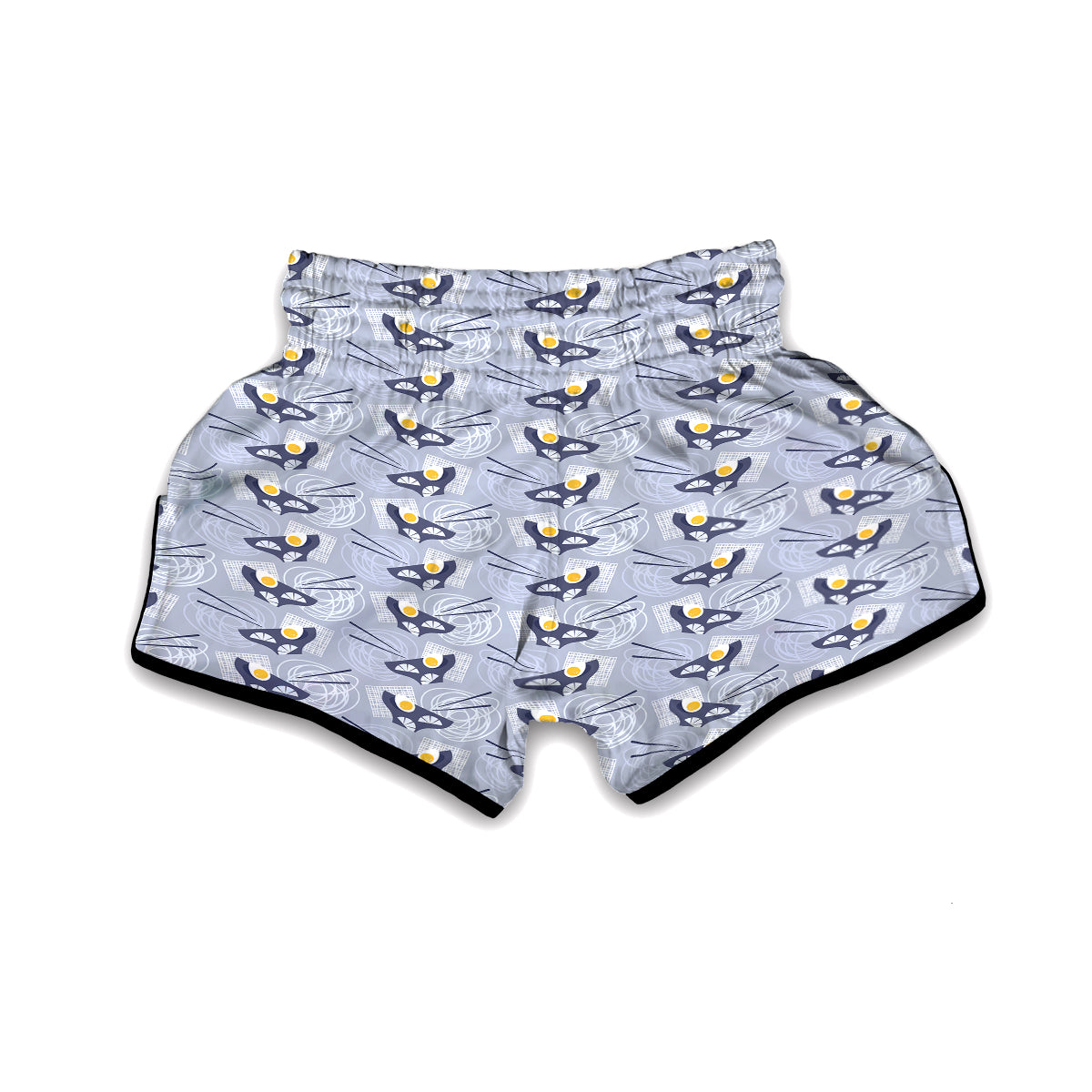 Ramen And Egg Print Pattern Muay Thai Boxing Shorts-grizzshop