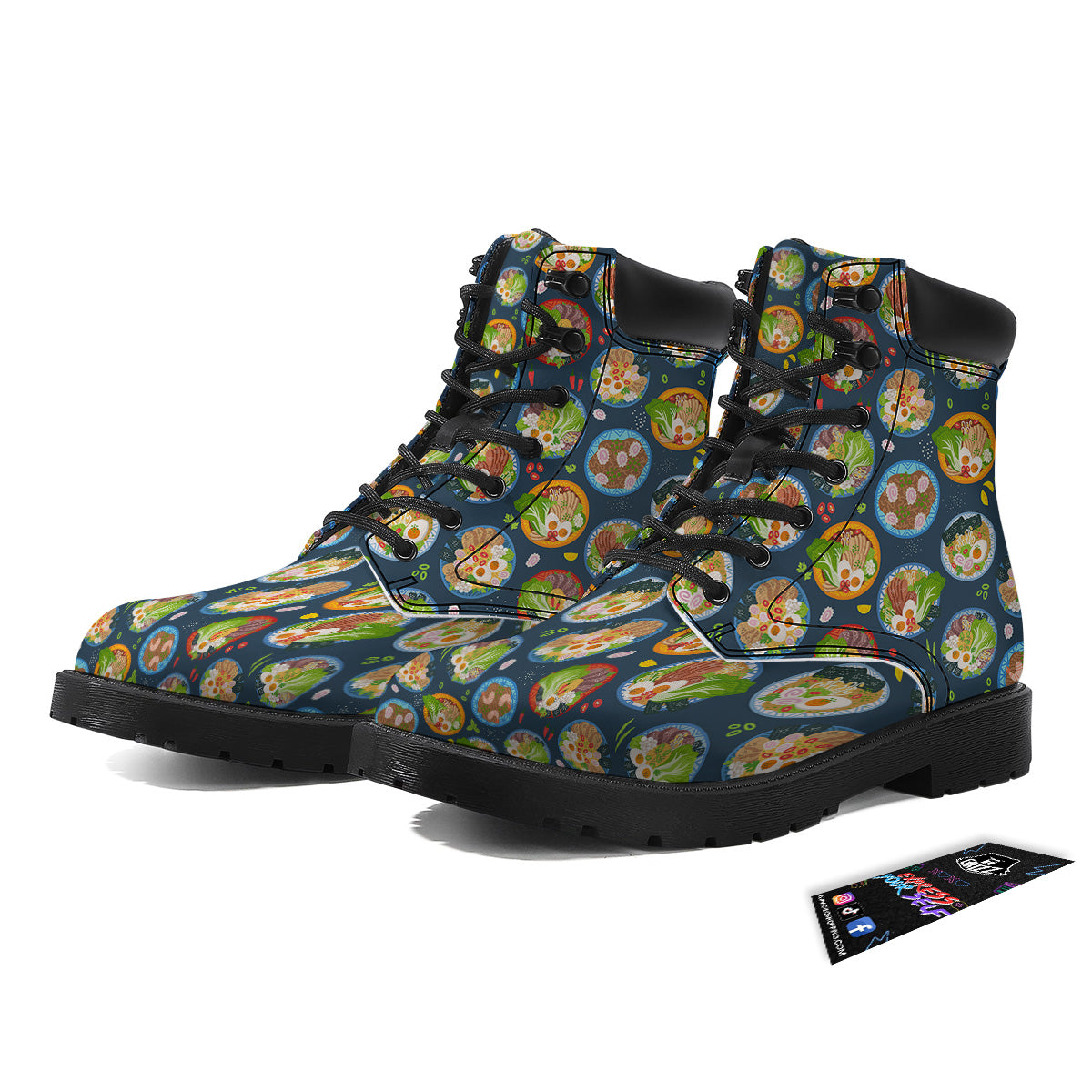 Ramen Udon Noodles In Bowl Print Pattern Boots-grizzshop