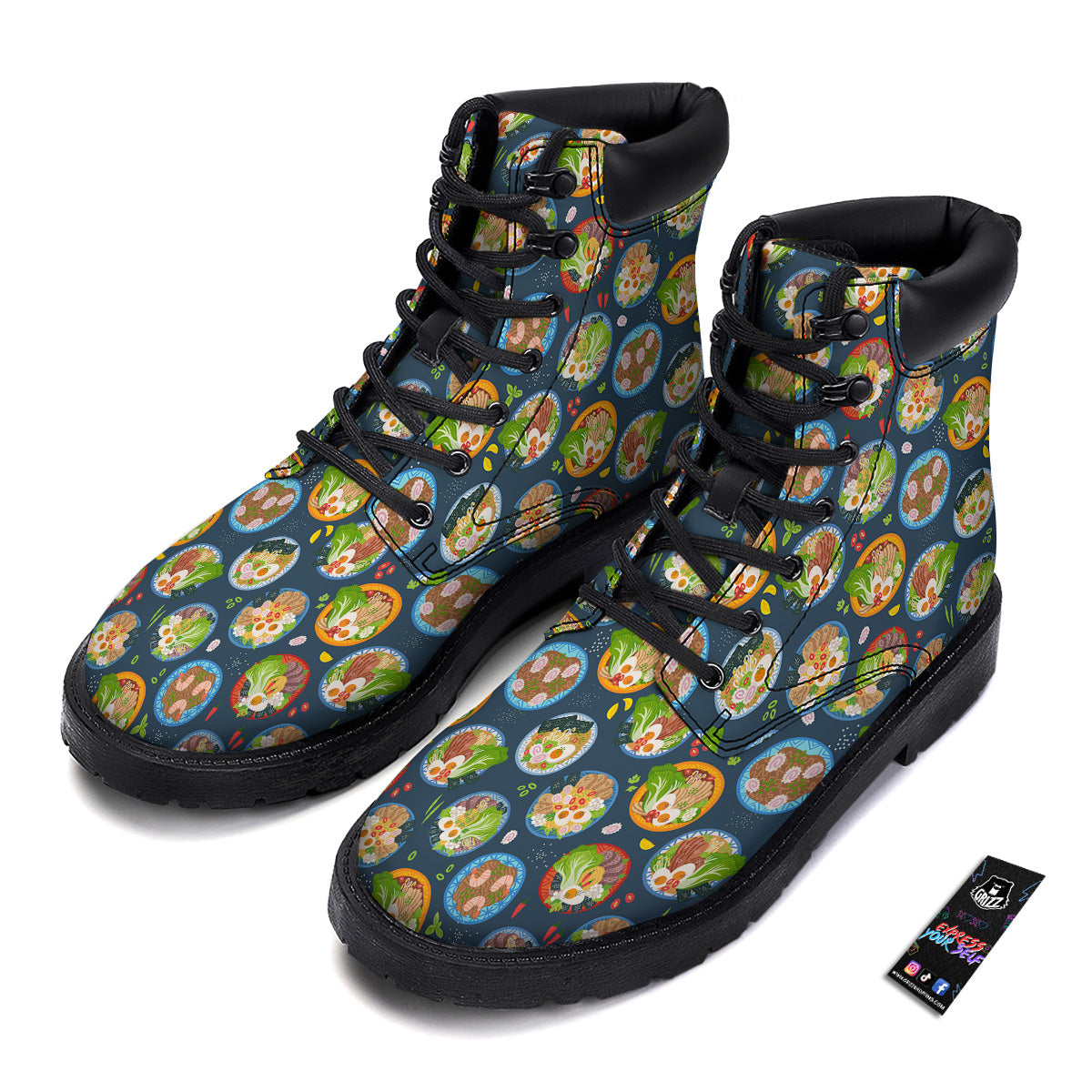 Ramen Udon Noodles In Bowl Print Pattern Boots-grizzshop