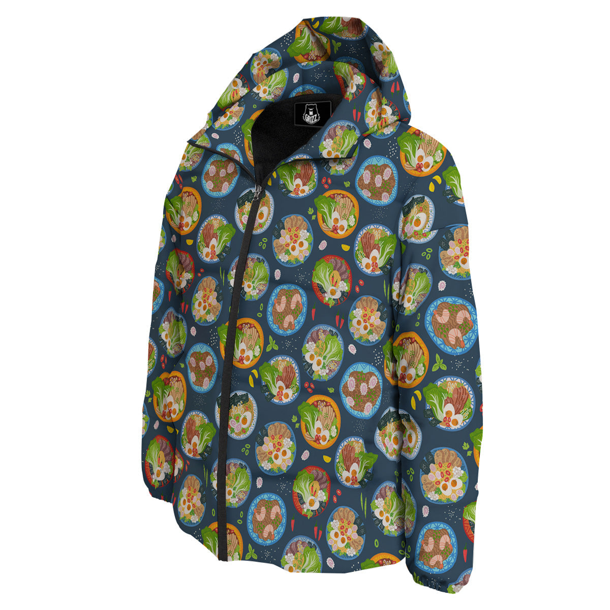 Ramen Udon Noodles In Bowl Print Pattern Down Jacket-grizzshop