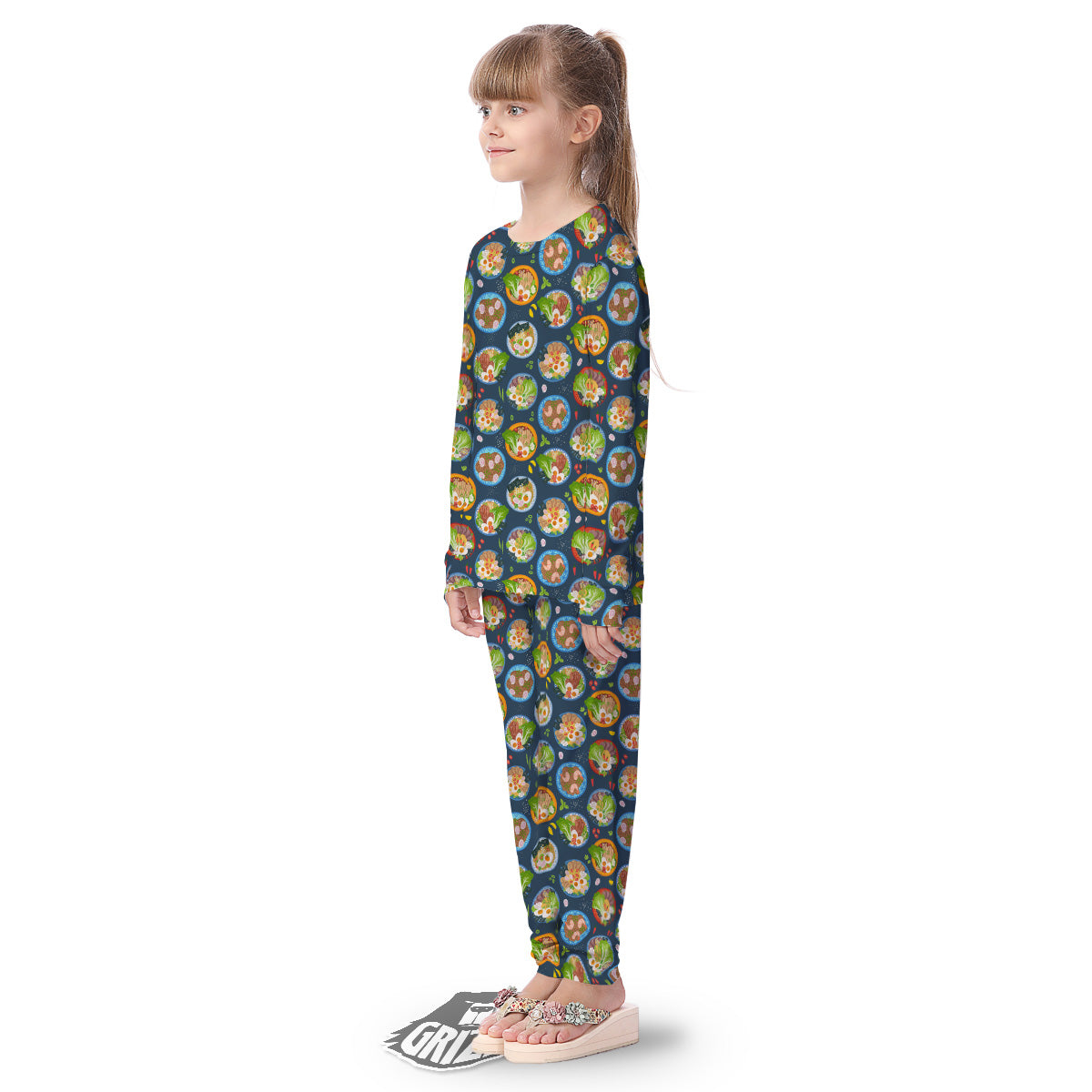 Ramen Udon Noodles In Bowl Print Pattern Kid's Pajamas-grizzshop
