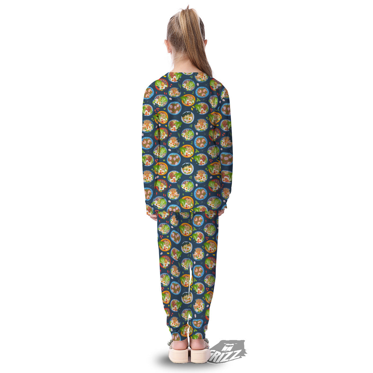 Ramen Udon Noodles In Bowl Print Pattern Kid's Pajamas-grizzshop