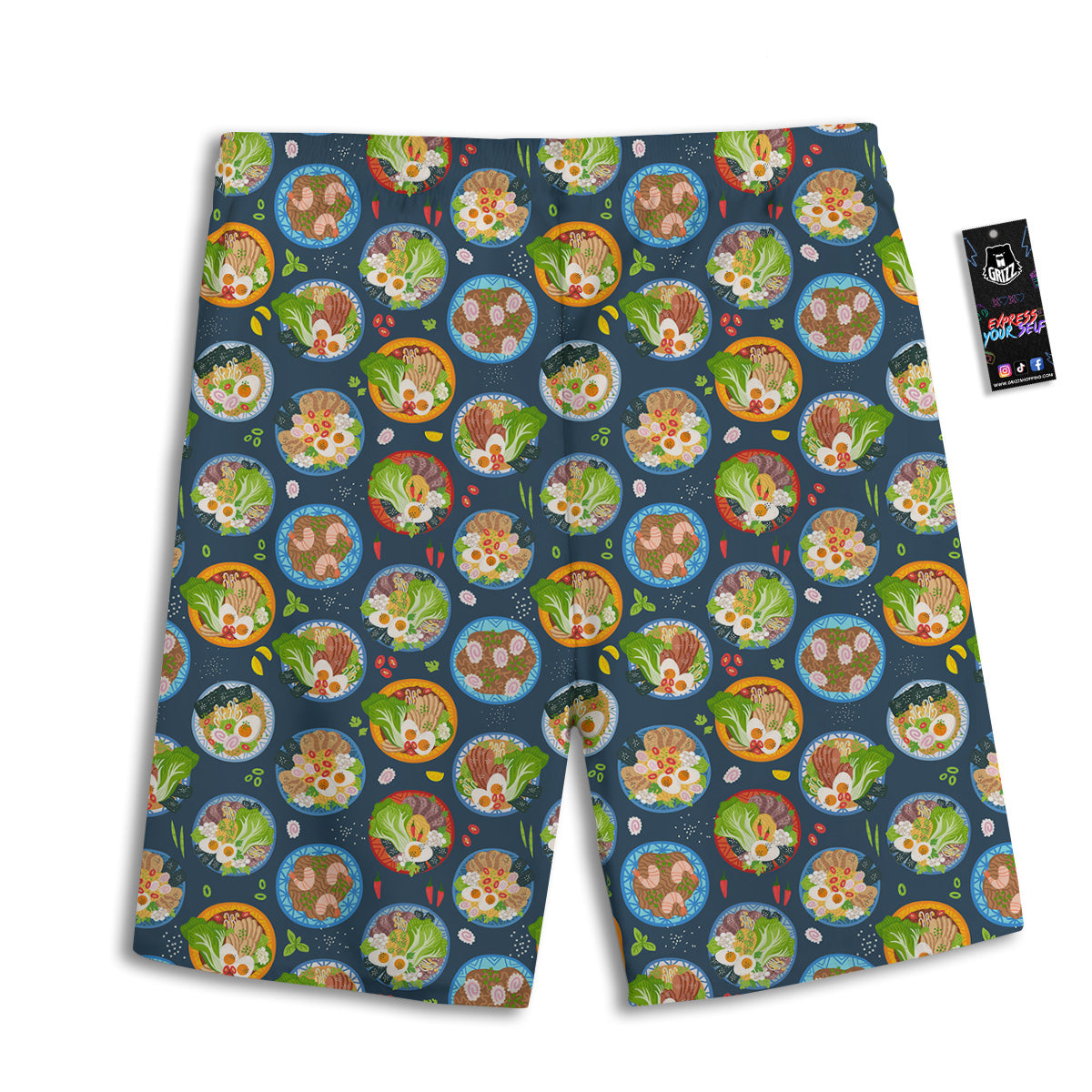Ramen Udon Noodles In Bowl Print Pattern Men's Athletic Shorts