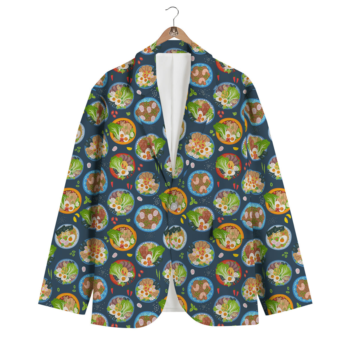 Ramen Udon Noodles In Bowl Print Pattern Men's Blazer-grizzshop