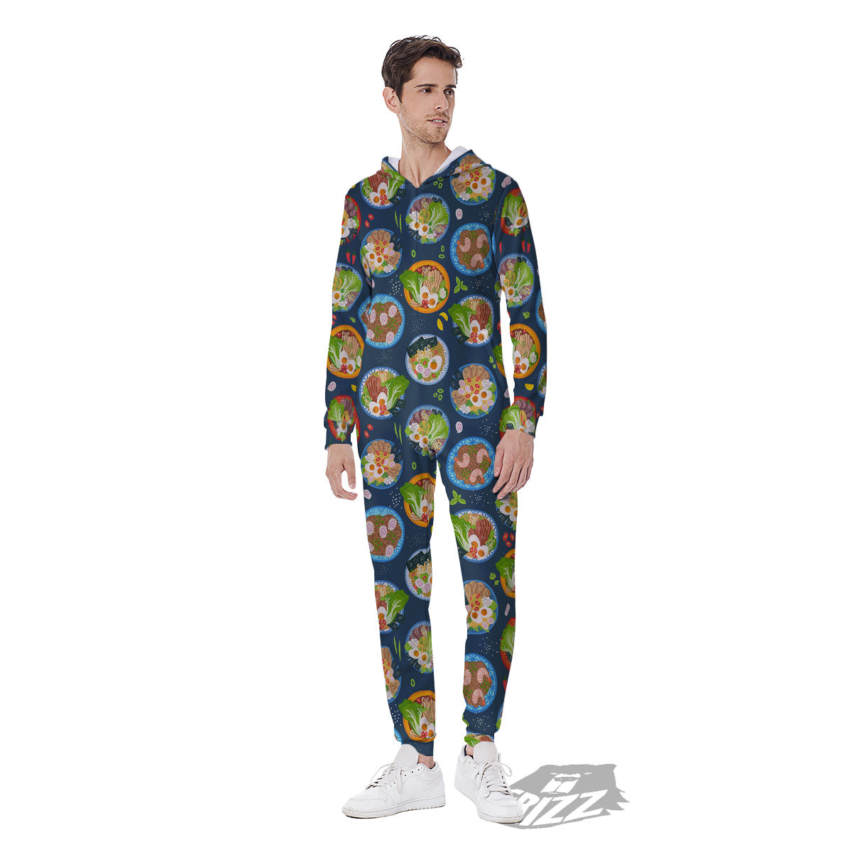 Ramen Udon Noodles In Bowl Print Pattern Men's Jumpsuit-grizzshop