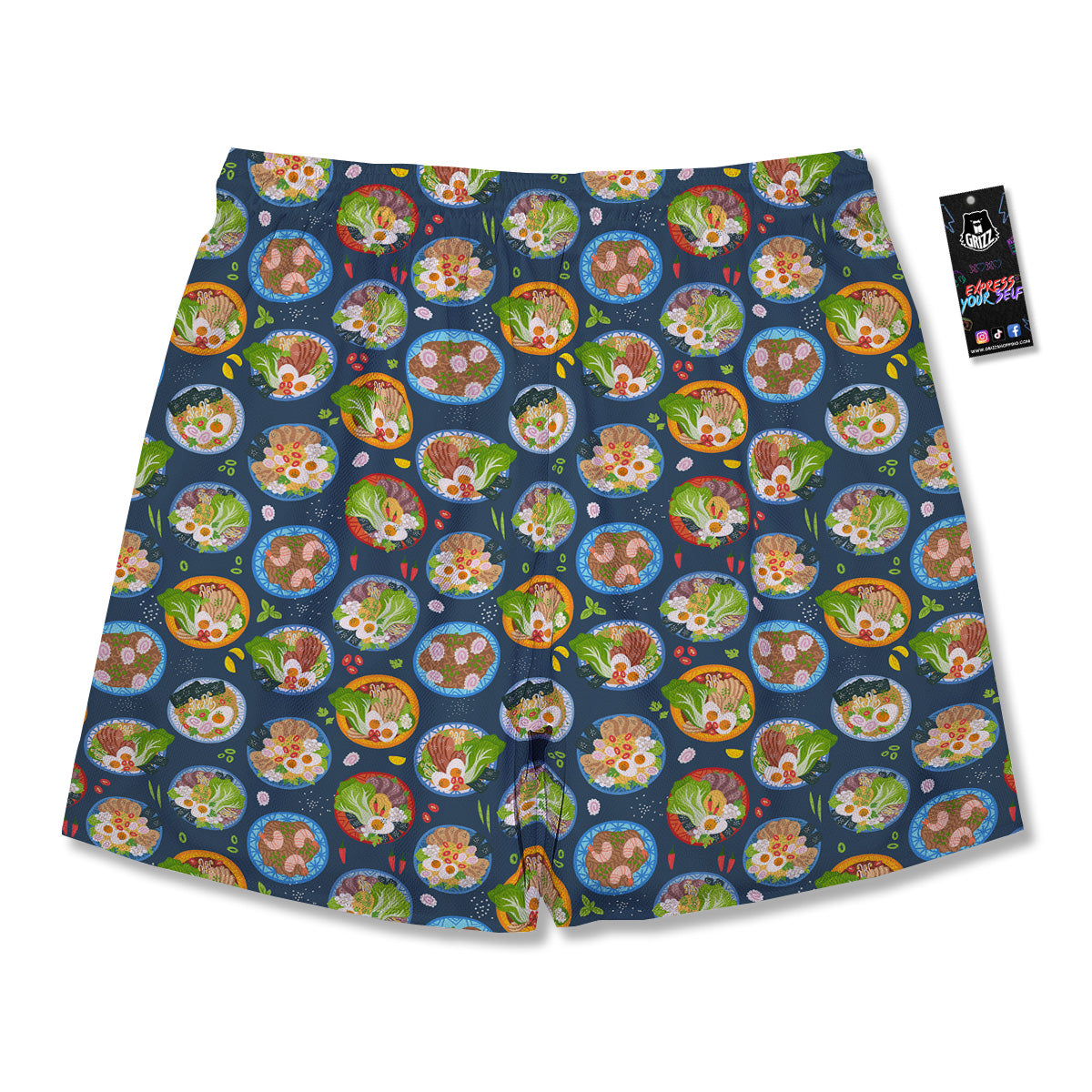 Ramen Udon Noodles In Bowl Print Pattern Men's Running Shorts-grizzshop