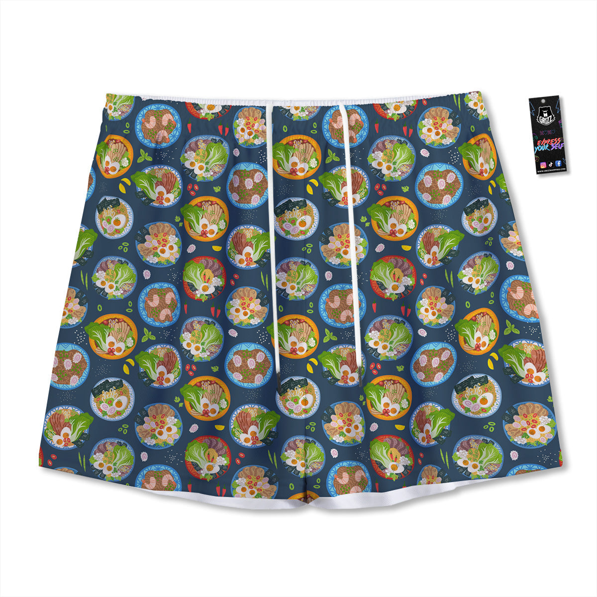 Santa Claus Cute Print Pattern Mesh Shorts