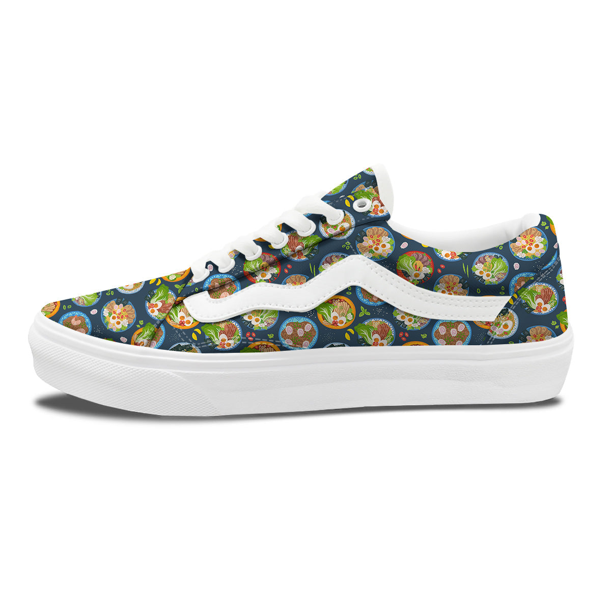 Ramen Udon Noodles In Bowl Print Pattern Skate Shoes-grizzshop