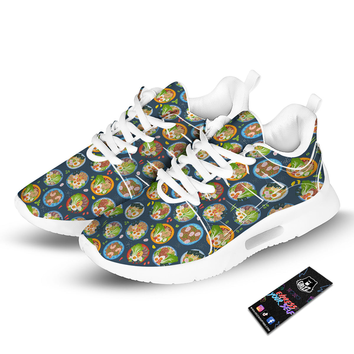 Ramen Udon Noodles In Bowl Print Pattern Tennis Shoes-grizzshop
