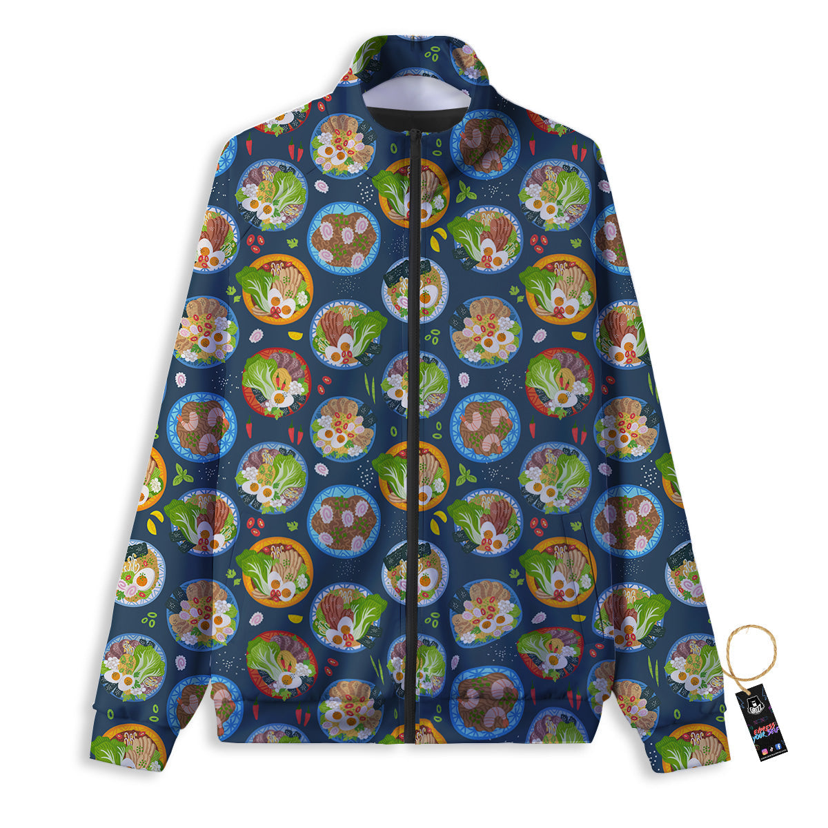 Ramen Udon Noodles In Bowl Print Pattern Track Jacket-grizzshop