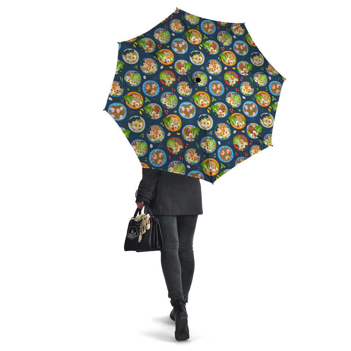 Ramen Udon Noodles In Bowl Print Pattern Umbrella-grizzshop