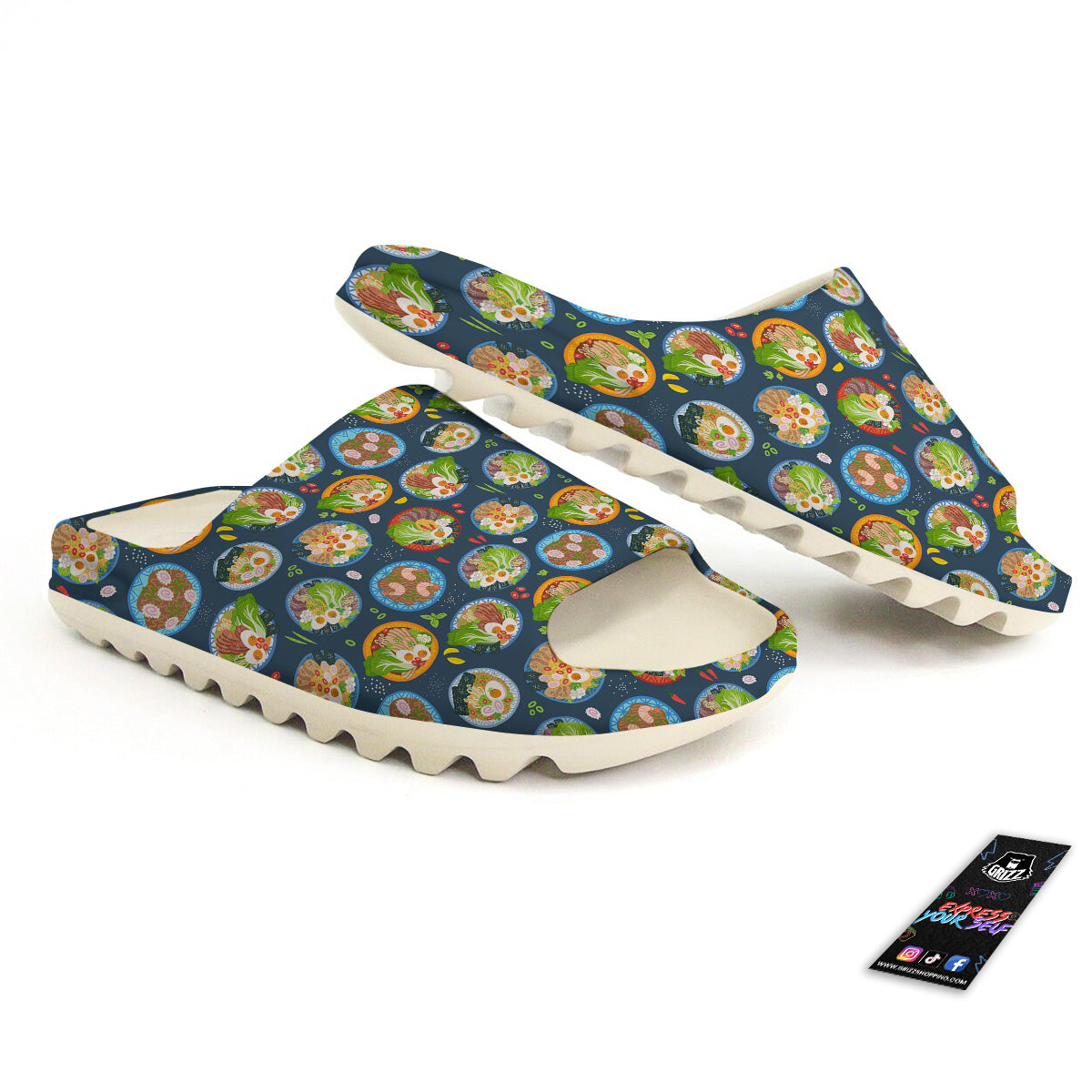 Ramen Udon Noodles In Bowl Print Pattern Sandals-grizzshop