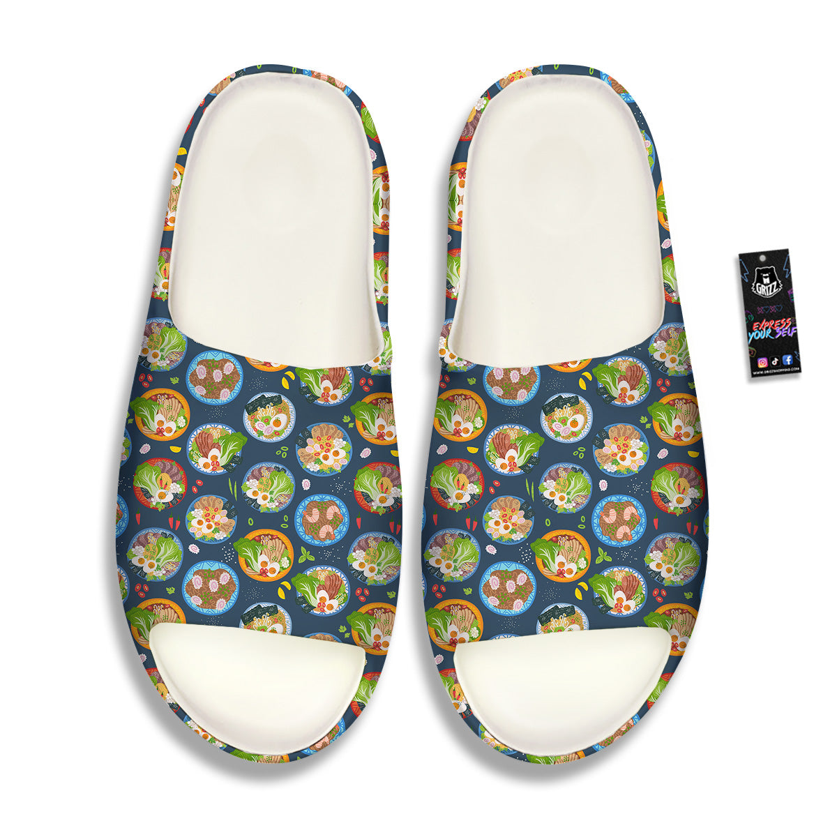 Ramen Udon Noodles In Bowl Print Pattern Sandals-grizzshop