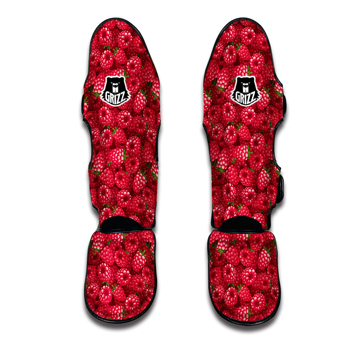 Raspberry Exotic Pink Print Pattern Muay Thai Shin Guards-grizzshop