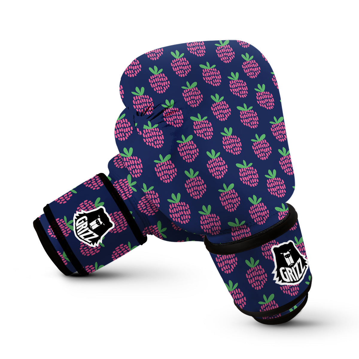 Raspberry Pink And Blue Color Print Pattern Boxing Gloves-grizzshop